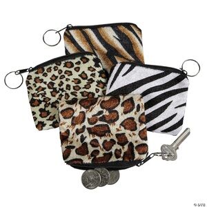 Plush Safari Print Coin Purse